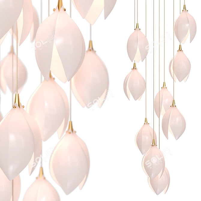Elegant Magnolia Chandelier Design 3D model image 4