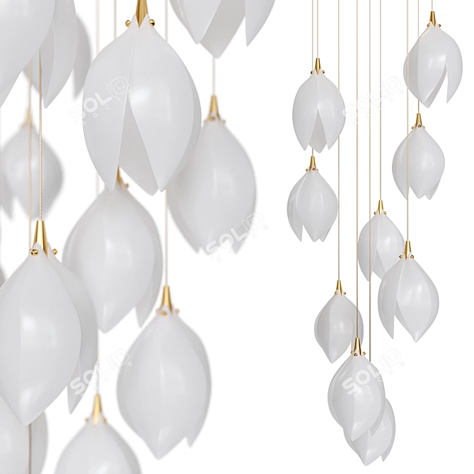 Elegant Magnolia Chandelier Design 3D model image 5