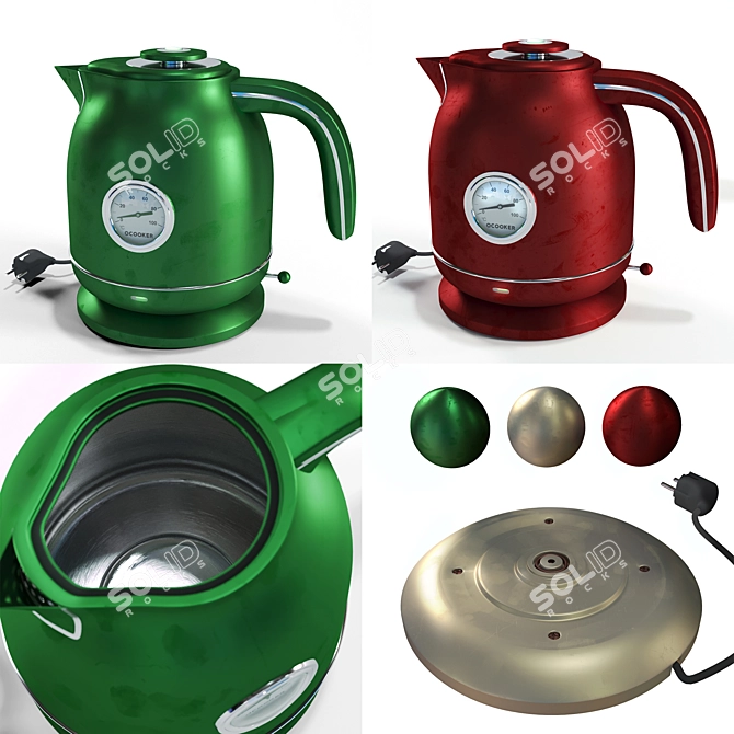 Vintage Teapot Ocooker Electric Kettle 3D model image 2