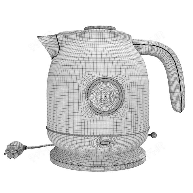 Vintage Teapot Ocooker Electric Kettle 3D model image 3