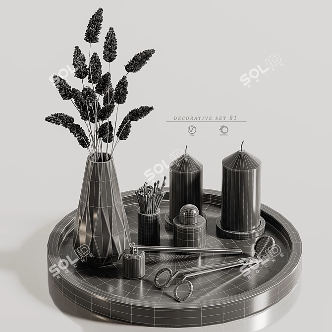 Elegant Decor Set with Modifiers 3D model image 8