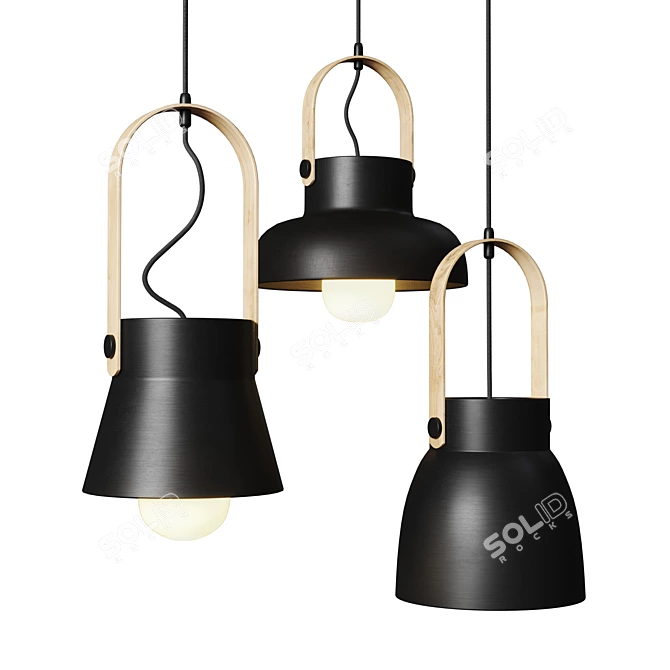 Scandinavian Style Pendant Lighting 3D model image 2