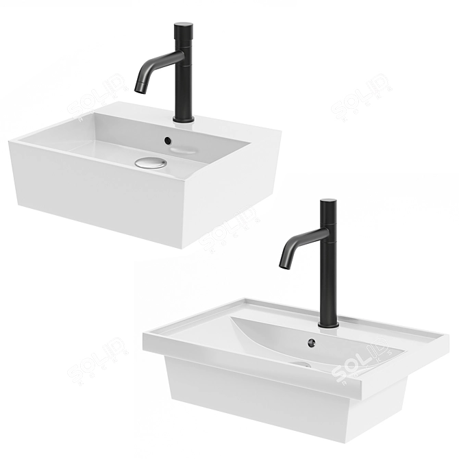 Variety of Franke Washbasins 3D model image 4