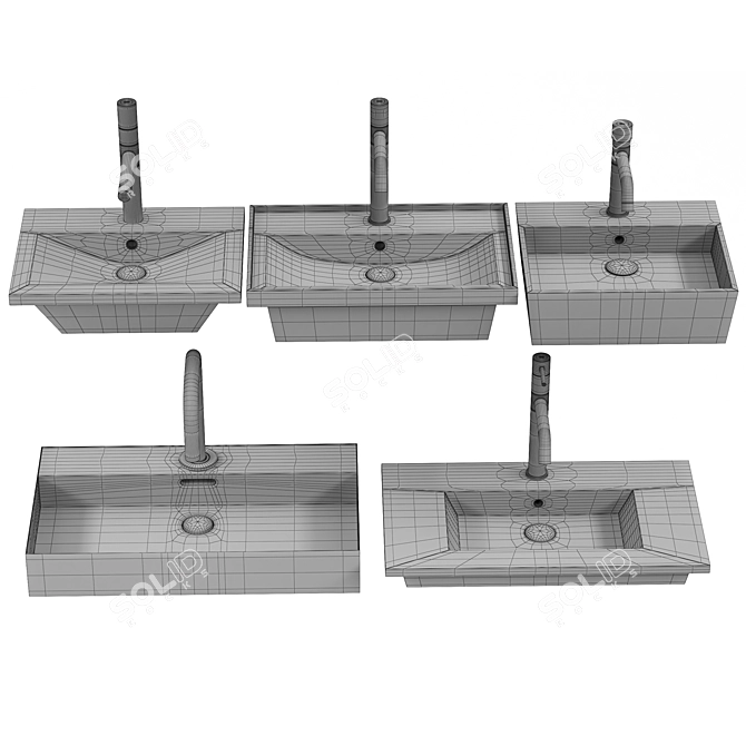 Variety of Franke Washbasins 3D model image 7