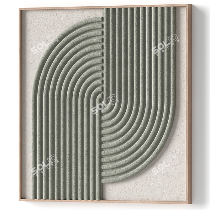 Stone Textured Relief Panel - 3D Wall Decor 3D model image 4