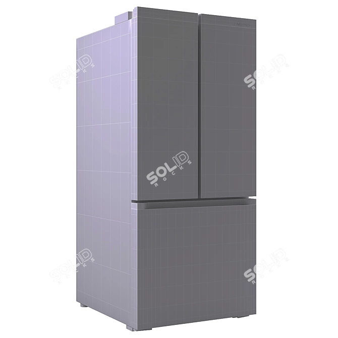 Samsung French Door Refrigerator 3D Model 3D model image 2