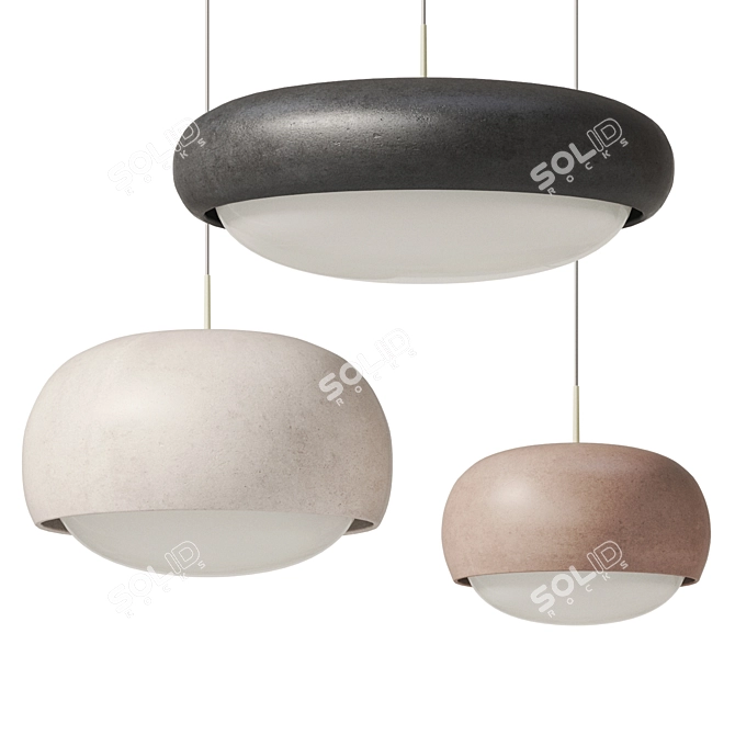 Gema Stone Glass Pendant Light 3D model image 1