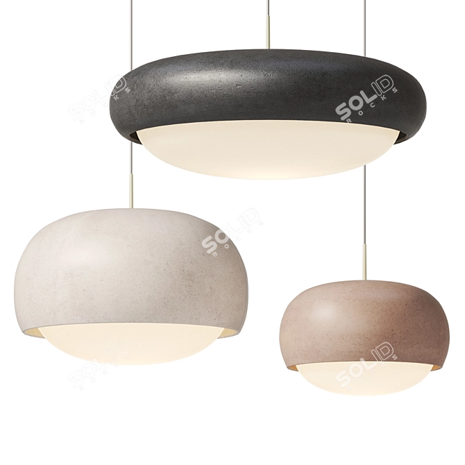 Gema Stone Glass Pendant Light 3D model image 2