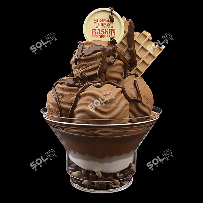 Decadent Hot Chocolate Ice Cream 3D model image 1