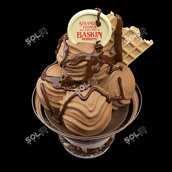 Decadent Hot Chocolate Ice Cream 3D model image 3