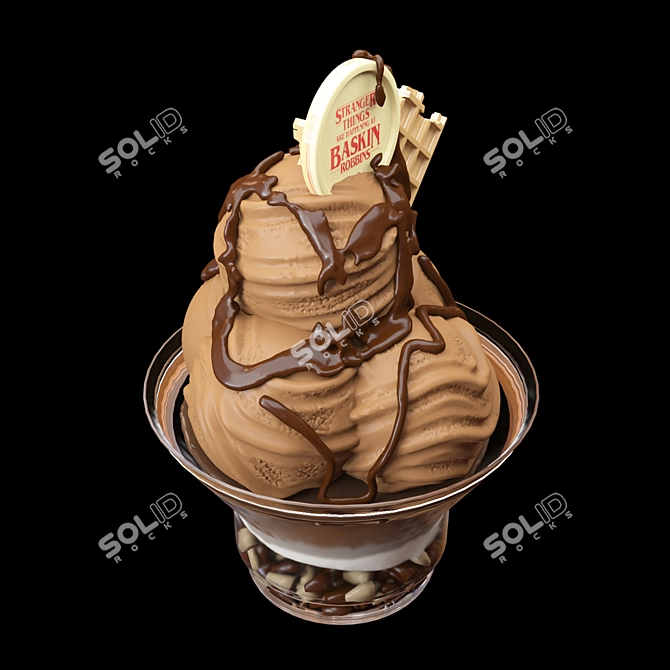 Decadent Hot Chocolate Ice Cream 3D model image 4