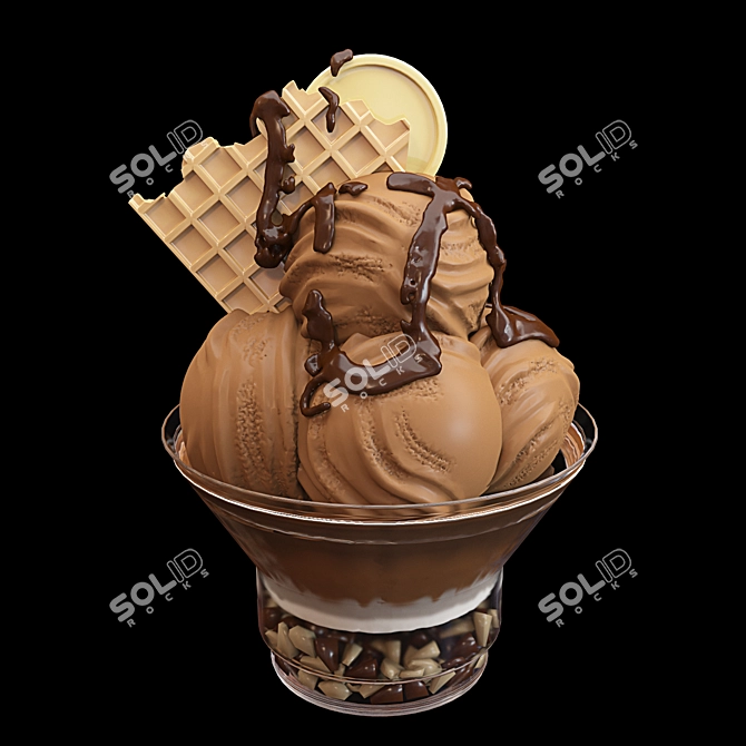 Decadent Hot Chocolate Ice Cream 3D model image 5