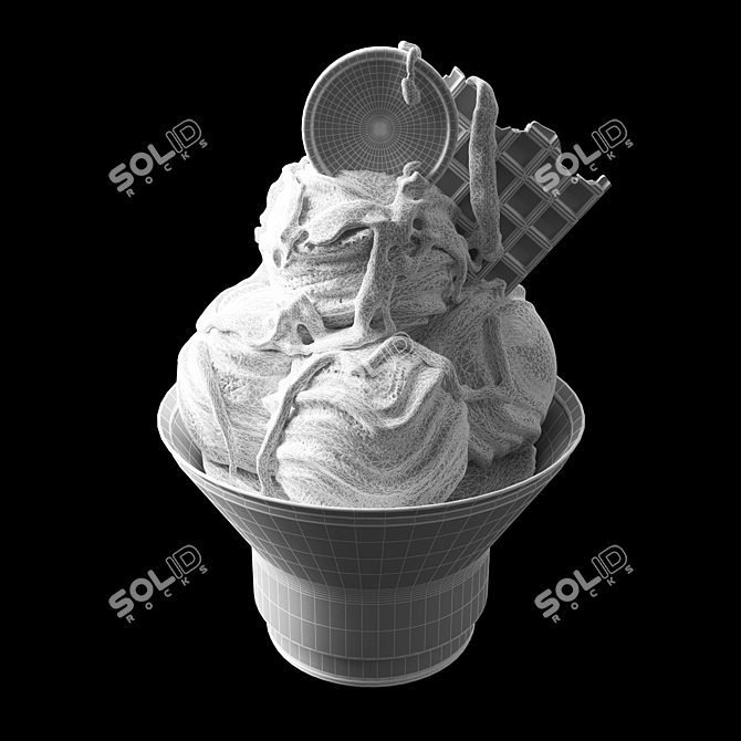 Decadent Hot Chocolate Ice Cream 3D model image 6