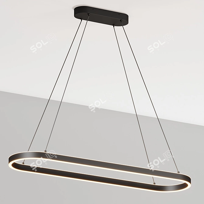 Modern Linear LED Suspension Light 3D model image 2