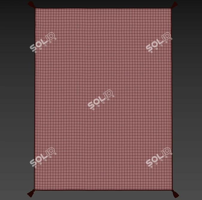 Colored Polka Dot Rug with Pompons 3D model image 3