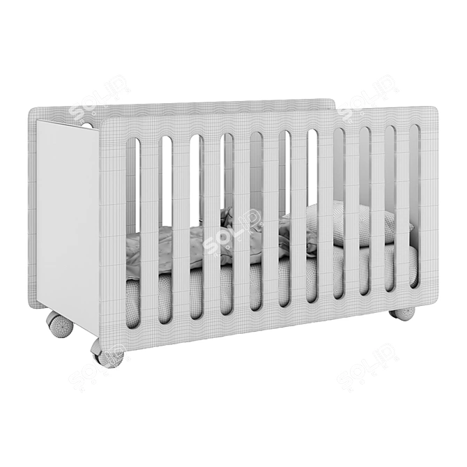 Top Baby Crib, Compact Design 3D model image 4