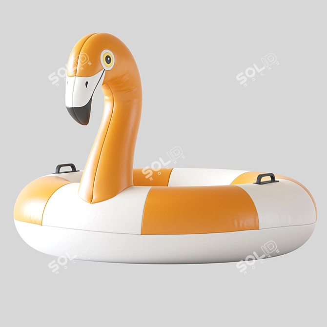 Inflatable Pink Flamingo Pool Float 3D model image 5