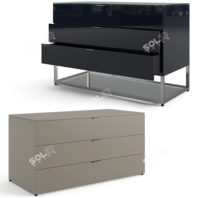 Modular Contemporary Chest Drawers Set 3D model image 1