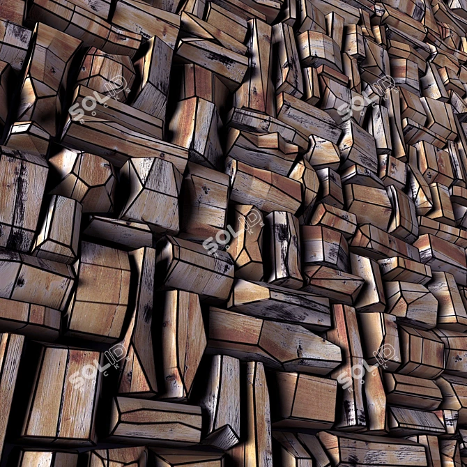 UVW Wood Panel Texture Kit 3D model image 2