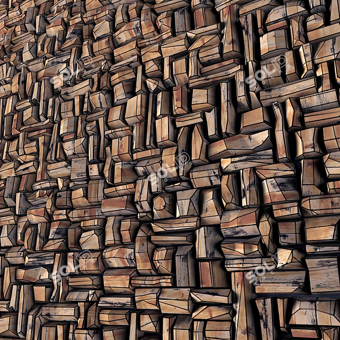 UVW Wood Panel Texture Kit 3D model image 3