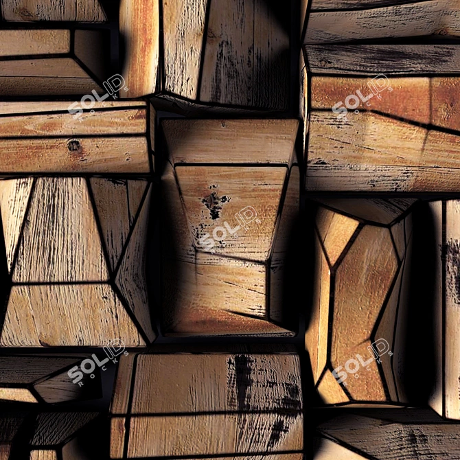 UVW Wood Panel Texture Kit 3D model image 4