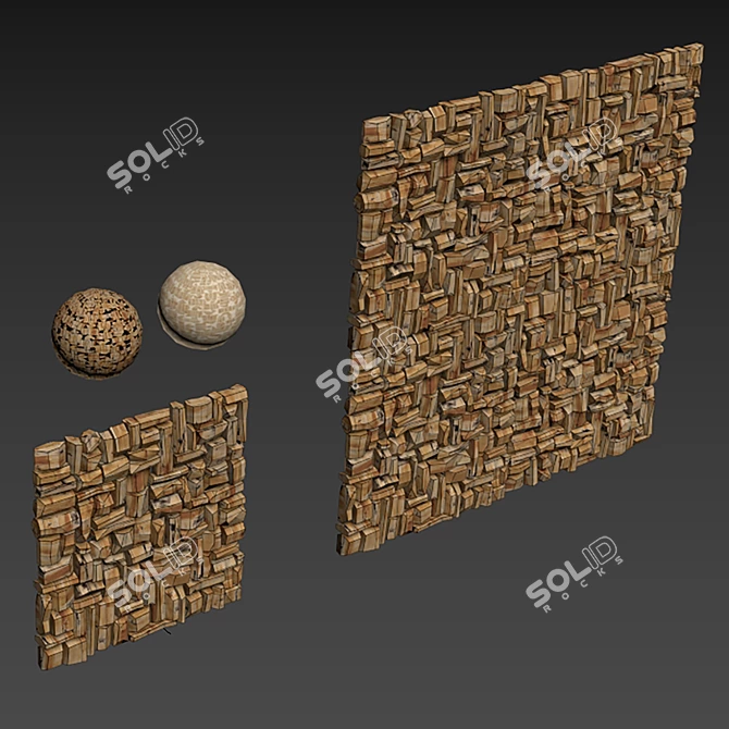 UVW Wood Panel Texture Kit 3D model image 5
