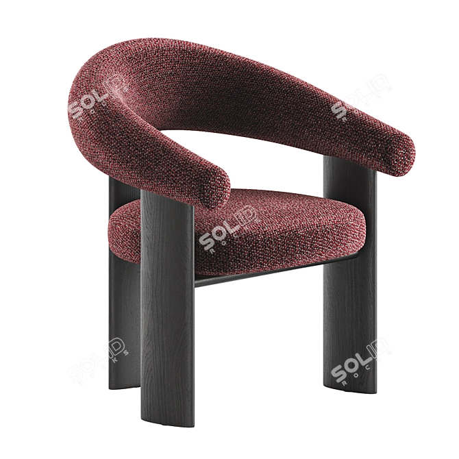 Elegant Bracci Dining Armchair 3D model image 2