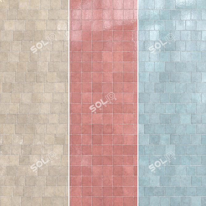 Artisan Ceramic Tiles Set 038 3D model image 4