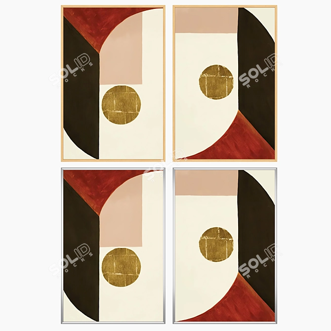 Gallery Art Set with Frames 3D model image 3