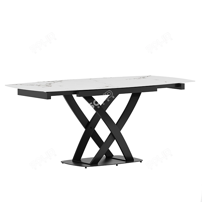 Lorenzo Folding Table with Ceramic Tabletop 3D model image 2