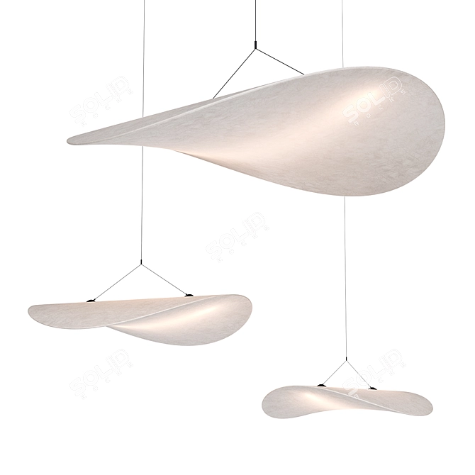 Modern Tense Pendant Lamp Set 3D model image 1