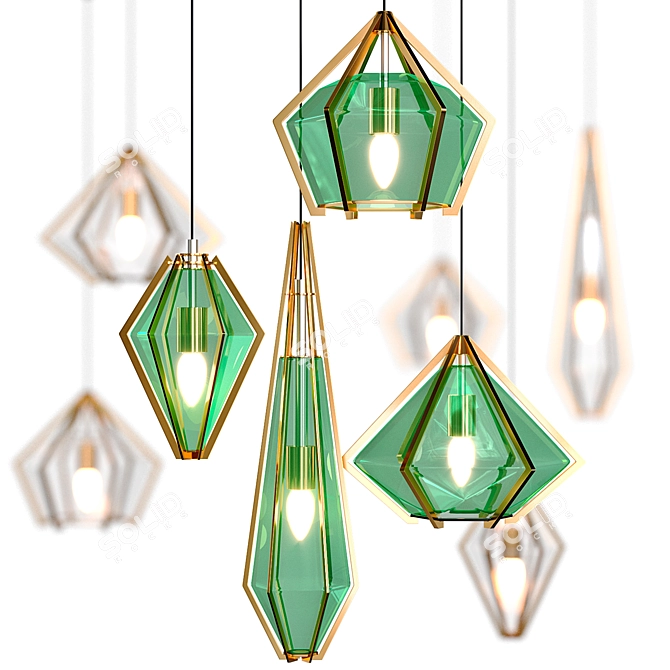 Sleek Pendant Lighting Fixture 3D model image 1