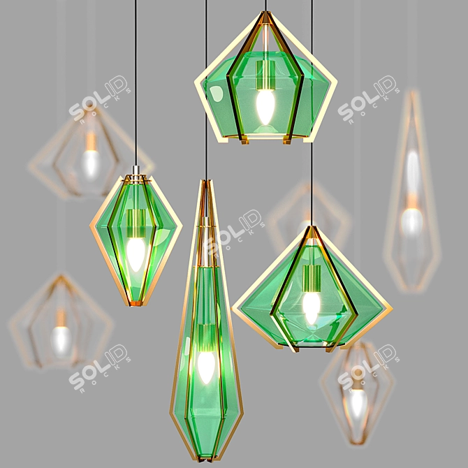 Sleek Pendant Lighting Fixture 3D model image 2