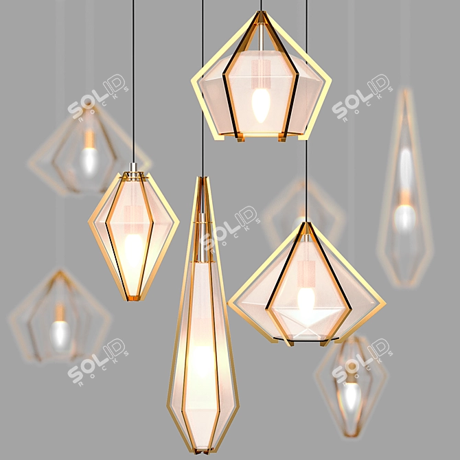 Sleek Pendant Lighting Fixture 3D model image 3