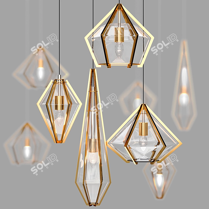 Sleek Pendant Lighting Fixture 3D model image 4