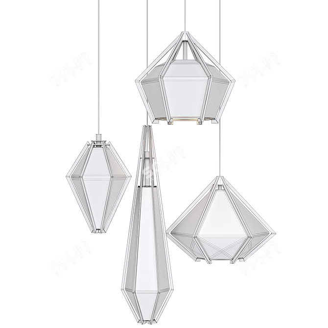 Sleek Pendant Lighting Fixture 3D model image 5