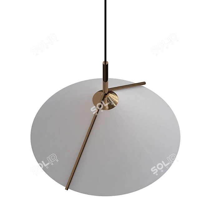 Mendel Opal Ceiling Light BrushedGold 3D model image 2