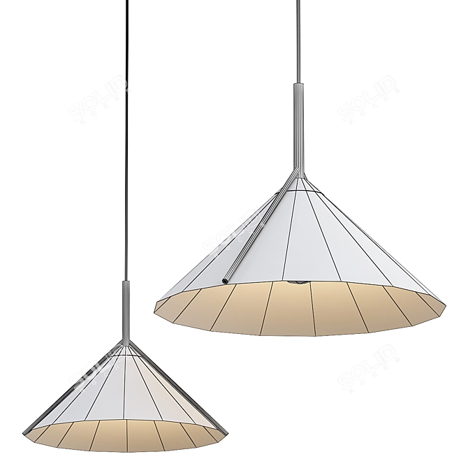 Mendel Opal Ceiling Light BrushedGold 3D model image 3