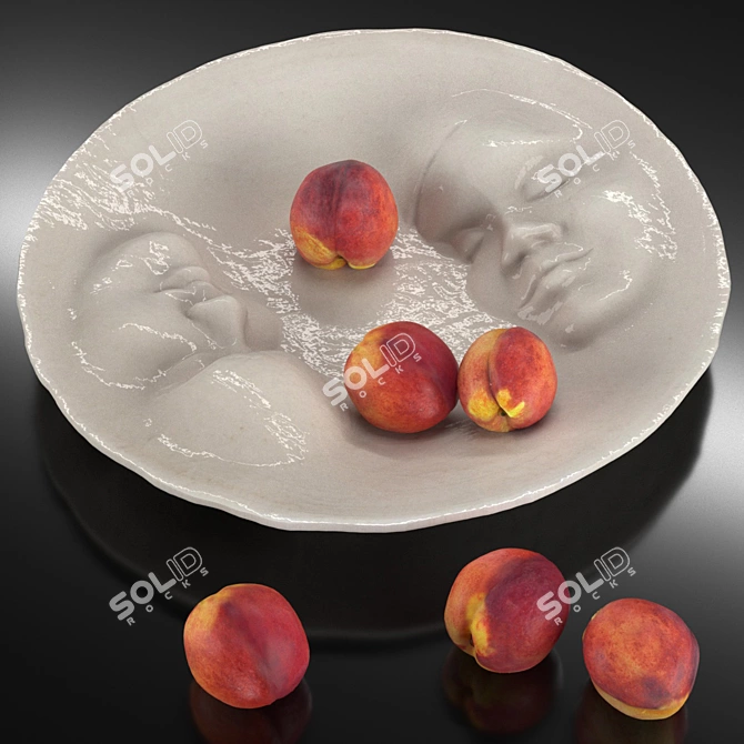 Fruit Plate 3D Model Kit 3D model image 2