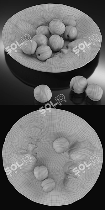 Fruit Plate 3D Model Kit 3D model image 7