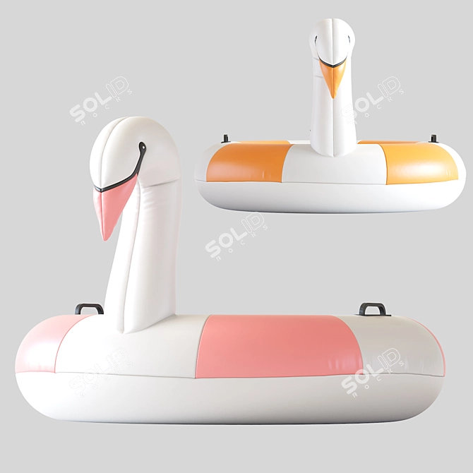 Elegant Swan Pool Float 2016 3D model image 3