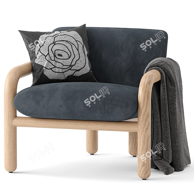 Modern West Elm Benson Chair 3D model image 1