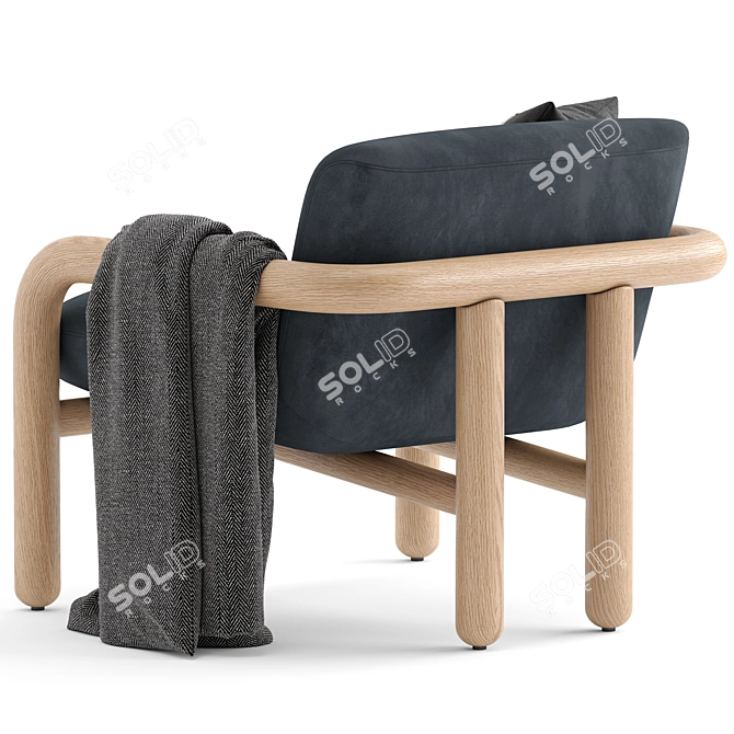 Modern West Elm Benson Chair 3D model image 3