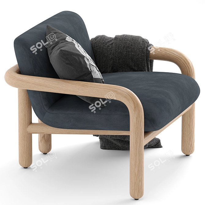 Modern West Elm Benson Chair 3D model image 4