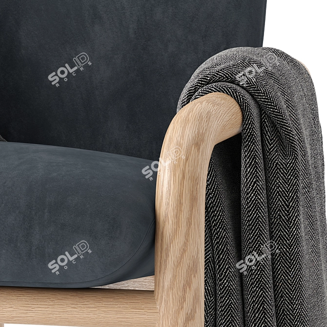 Modern West Elm Benson Chair 3D model image 5