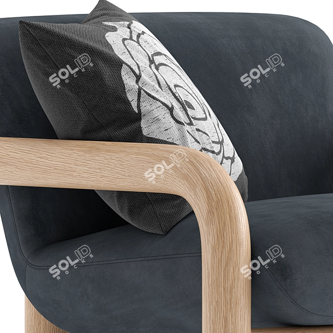 Modern West Elm Benson Chair 3D model image 6
