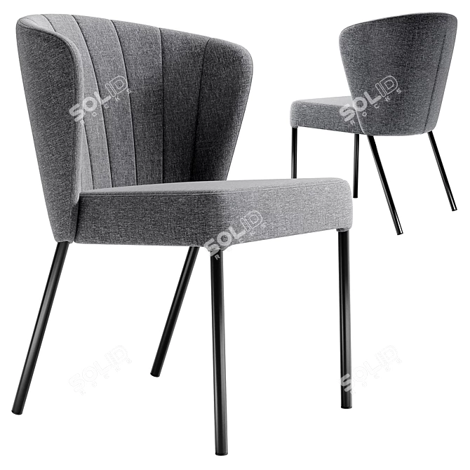 Modern Gray Kristin Chair 3D model image 1