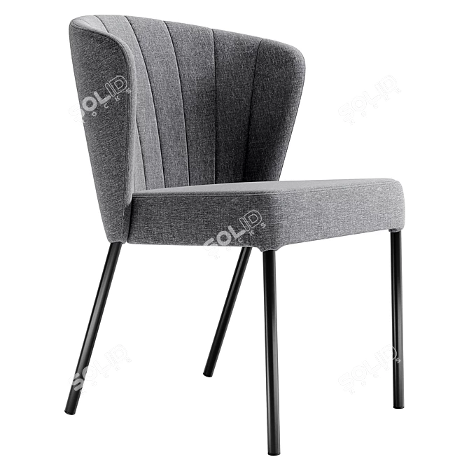 Modern Gray Kristin Chair 3D model image 2