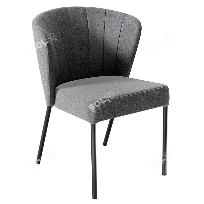 Modern Gray Kristin Chair 3D model image 4