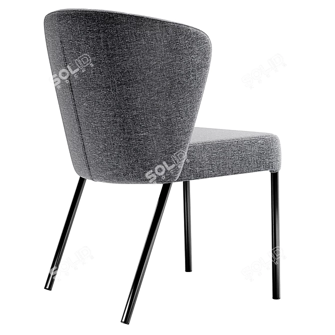 Modern Gray Kristin Chair 3D model image 5